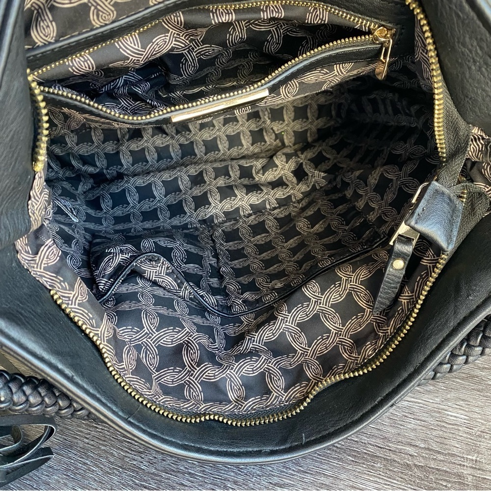 MIZTIQUE Black Vegan Leather Large Tote Handbag Pockets Lined - Picture 15 of 15
